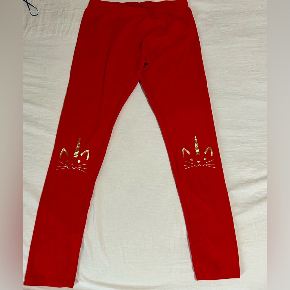 Red Unicorn Leggings for Kids